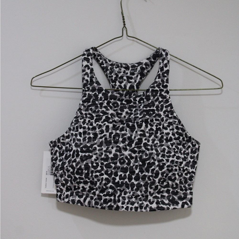 Leopard Print Racerback Crop Top